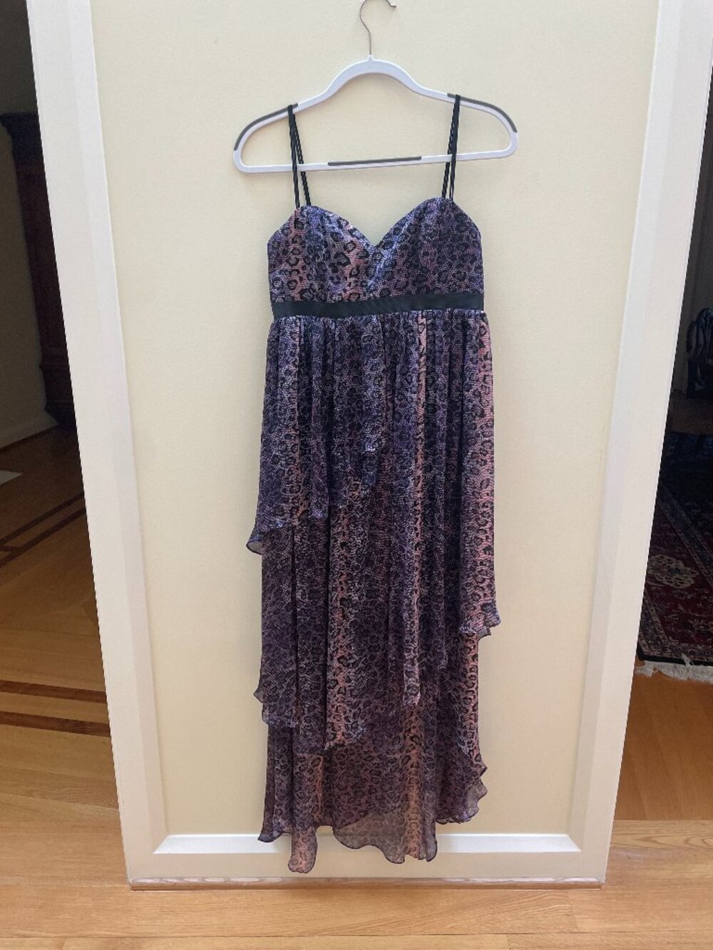 ADAM Adam Lippes Purple Cheetah Print High-Low Dress Size 8
